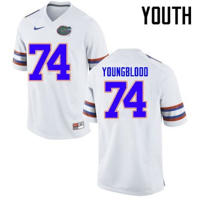 Youth Florida Gators #74 Jack Youngblood NCAA Nike White Authentic Stitched College Football Jersey IDS5862CZ